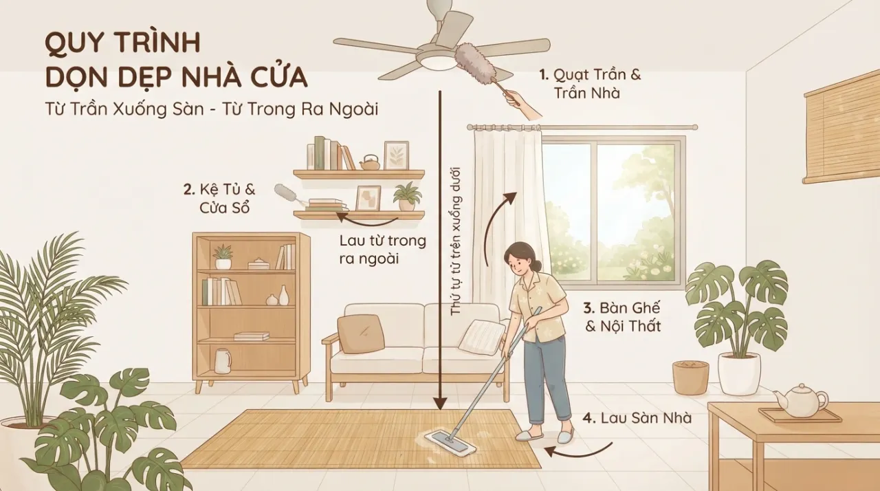 thứ tự dọn nhà theo phong thủy