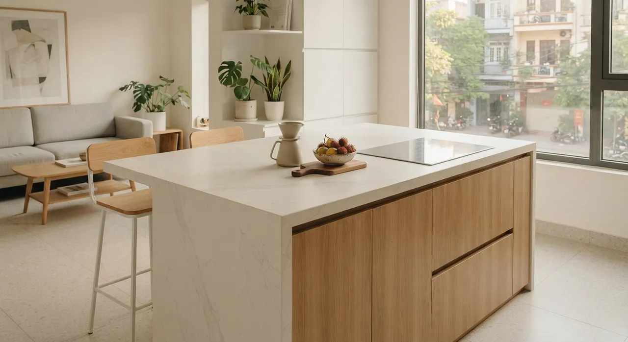 Mặt bếp đá nung kết Sintered Stone sang trọng
