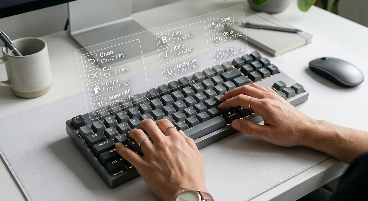 Bàn phím máy tính với các phím tắt phổ biến