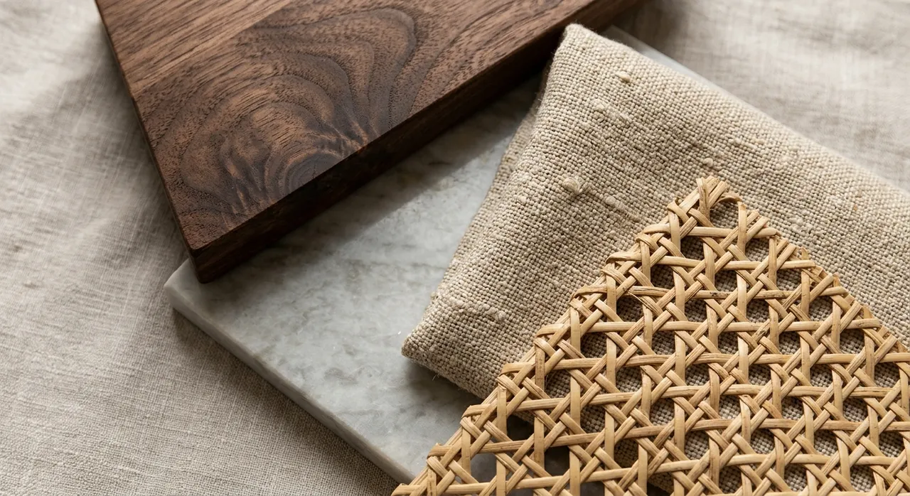 các chất liệu tự nhiên cho nội thất Quiet Luxury