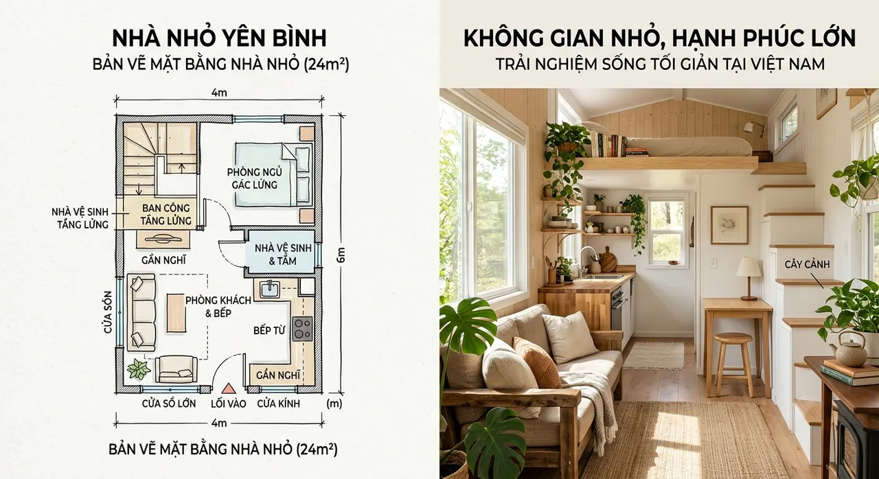 Tổng quan mô hình Tiny House từ bản vẽ đến thực tế