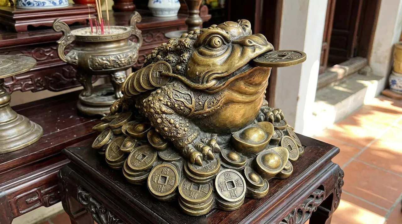 Thiềm thừ cóc ba chân phong thủy bằng đồng
