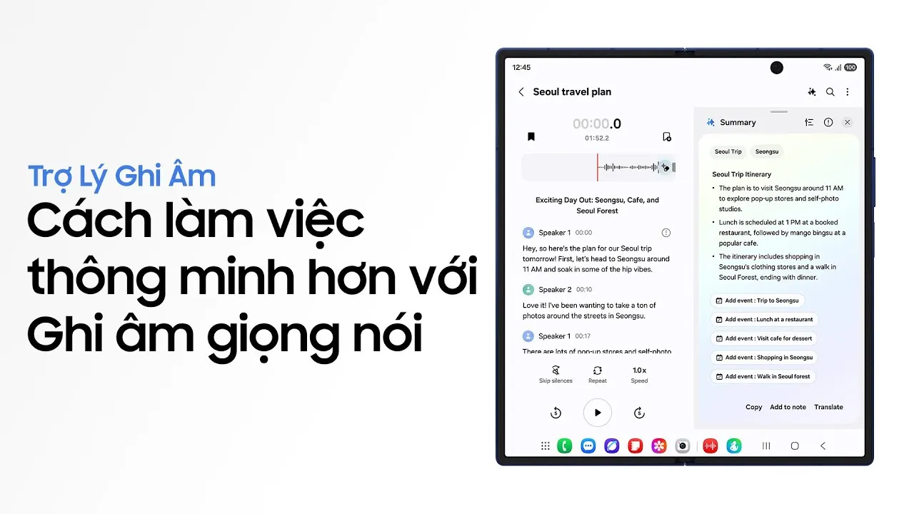 Transcript Assist chuyển ghi âm thành văn bản trên Galaxy S26