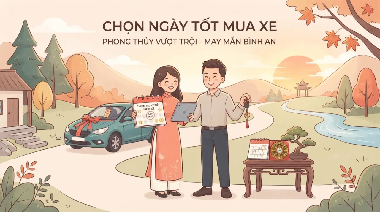 chọn ngày tốt mua xe phong thủy