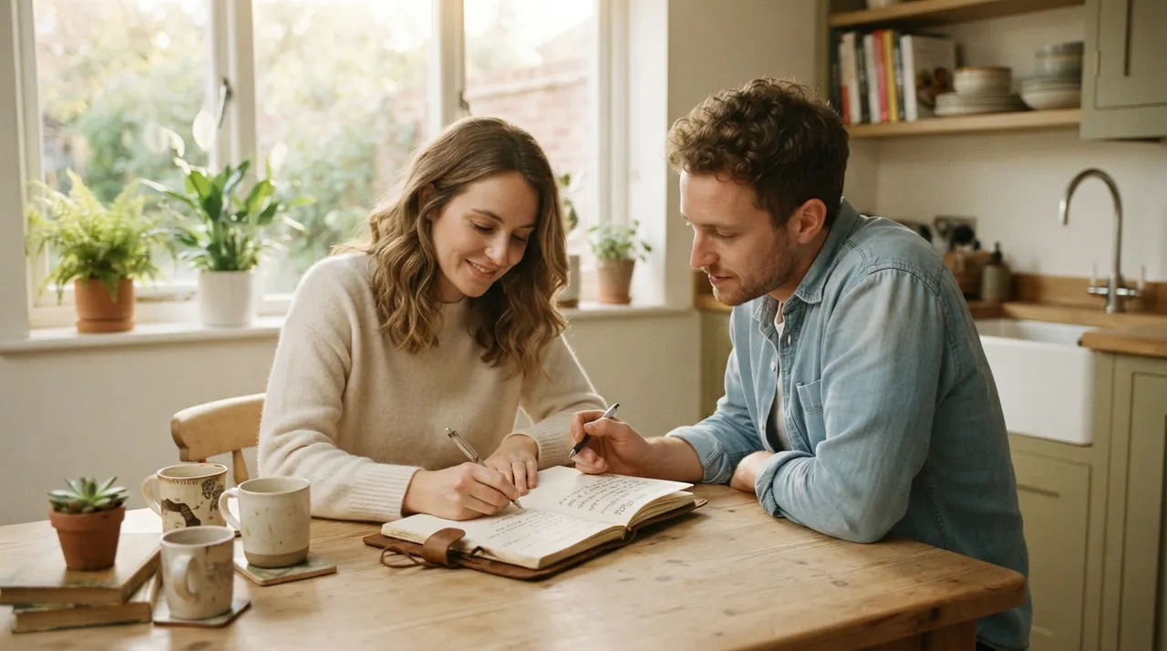 Hai người cùng ghi chép những quy tắc nhỏ cho mối quan hệ