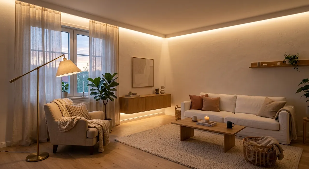 ánh sáng ấm áp trong không gian Quiet Luxury