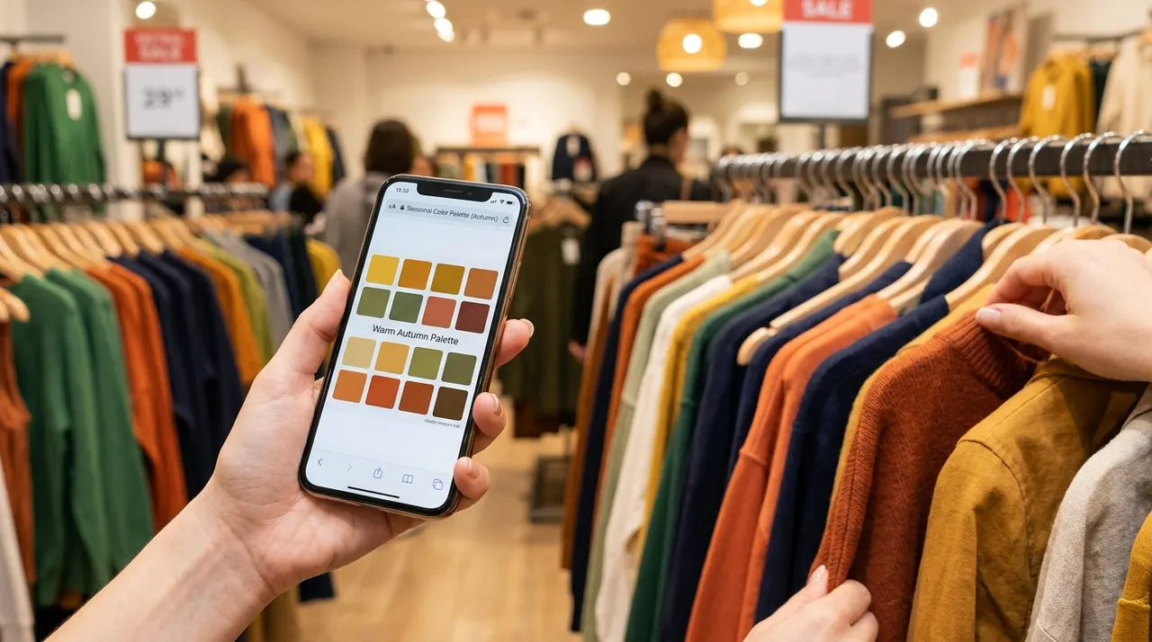 Dùng bảng màu cá nhân lưu trên điện thoại khi đi shopping
