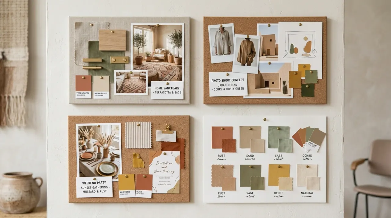 Bốn moodboard nhỏ cho decor, chụp ảnh, tiệc và chọn màu