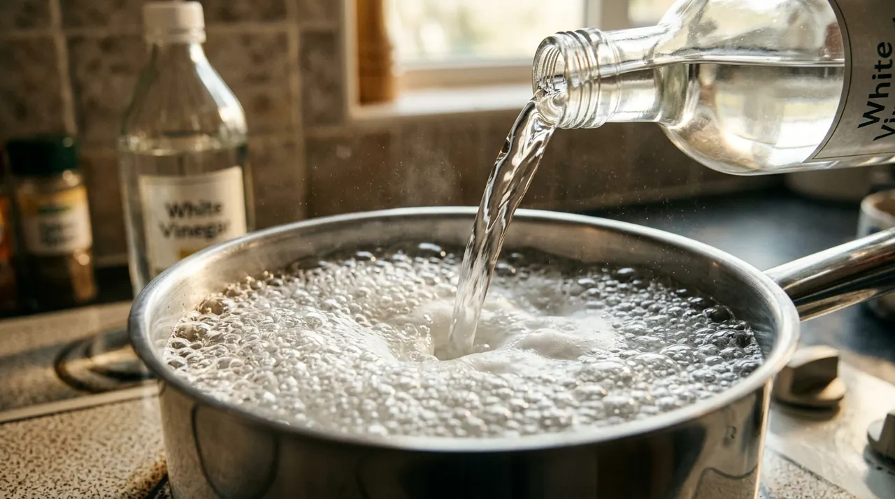 giấm và baking soda tẩy cặn dầu mỡ