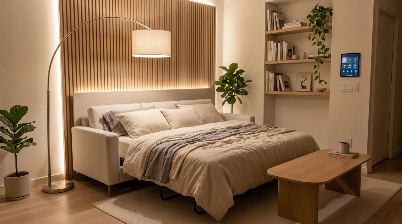 Sofa giường thông minh có ngăn chứa đồ cho phòng khách căn hộ nhỏ
