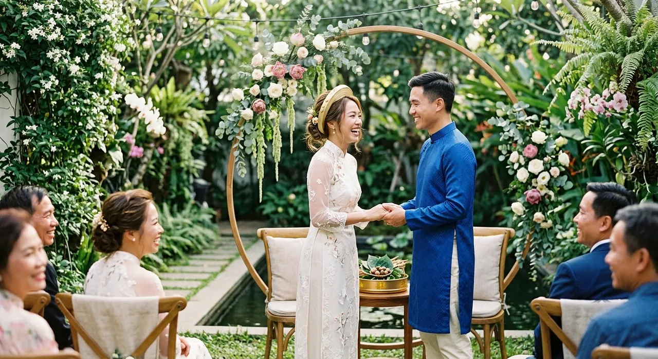 Cặp đôi hạnh phúc tổ chức đám cưới trong tháng cô hồn