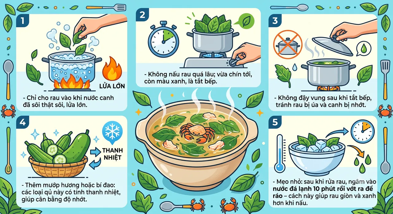 mẹo nấu canh cua không nhớt