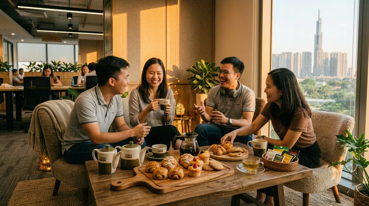 Góc teabreak chào mừng ngày Phụ nữ Việt Nam tại văn phòng