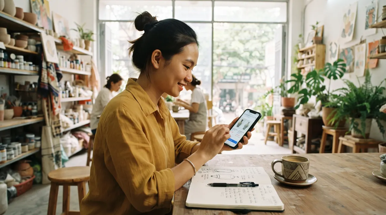 Người tham gia đặt lịch workshop qua điện thoại