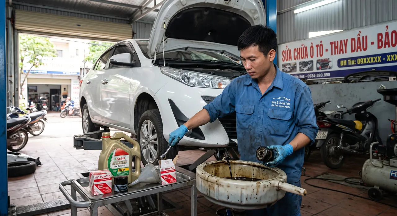 Bảo dưỡng xe cũ ngay sau khi mua với thay dầu và lọc