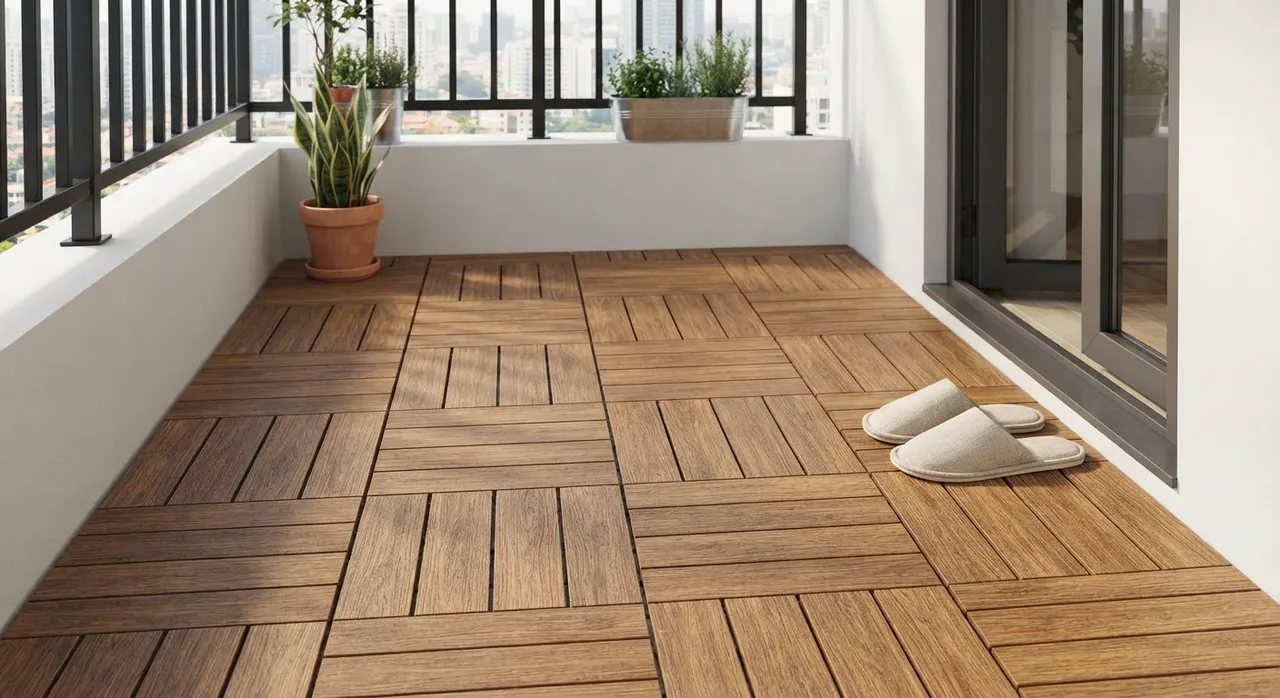 Sàn deck nhựa giả gỗ lắp ghép cho ban công nhỏ