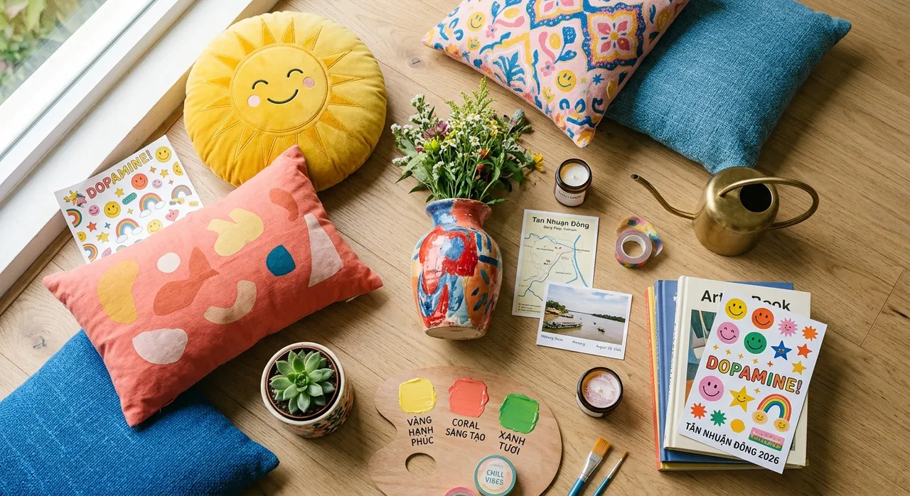 Các vật dụng decor giá rẻ để áp dụng Dopamine Decor